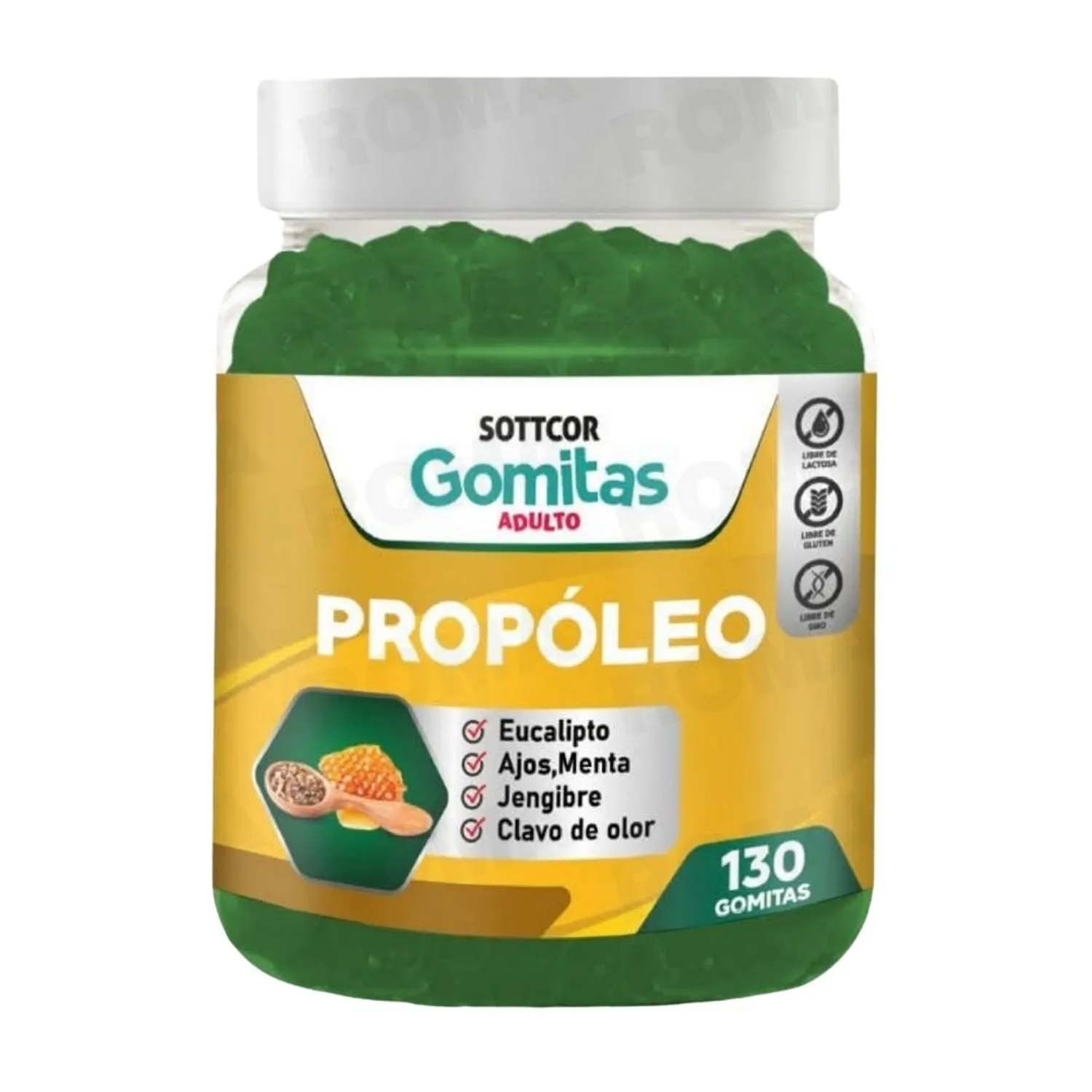 Gomitas Sottcor Propóleo con Eucalipto, Ajos, Menta, Jengibre y Clavo de Olor