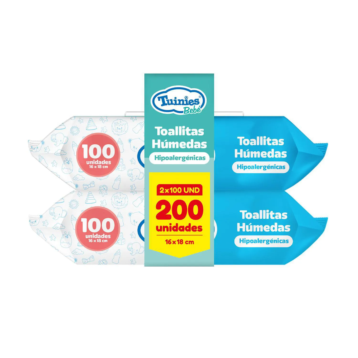 Toallitas Húmedas Hipoalergénicas x 100 Unidades