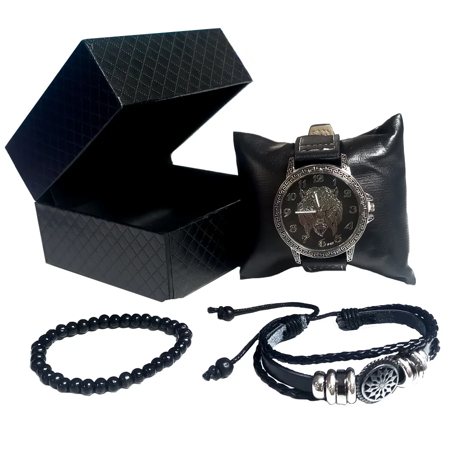 Set masculino de reloj + pulsera