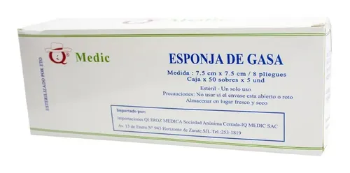 ESPONJA DE GASA 7.5 CM X 7.5 CM