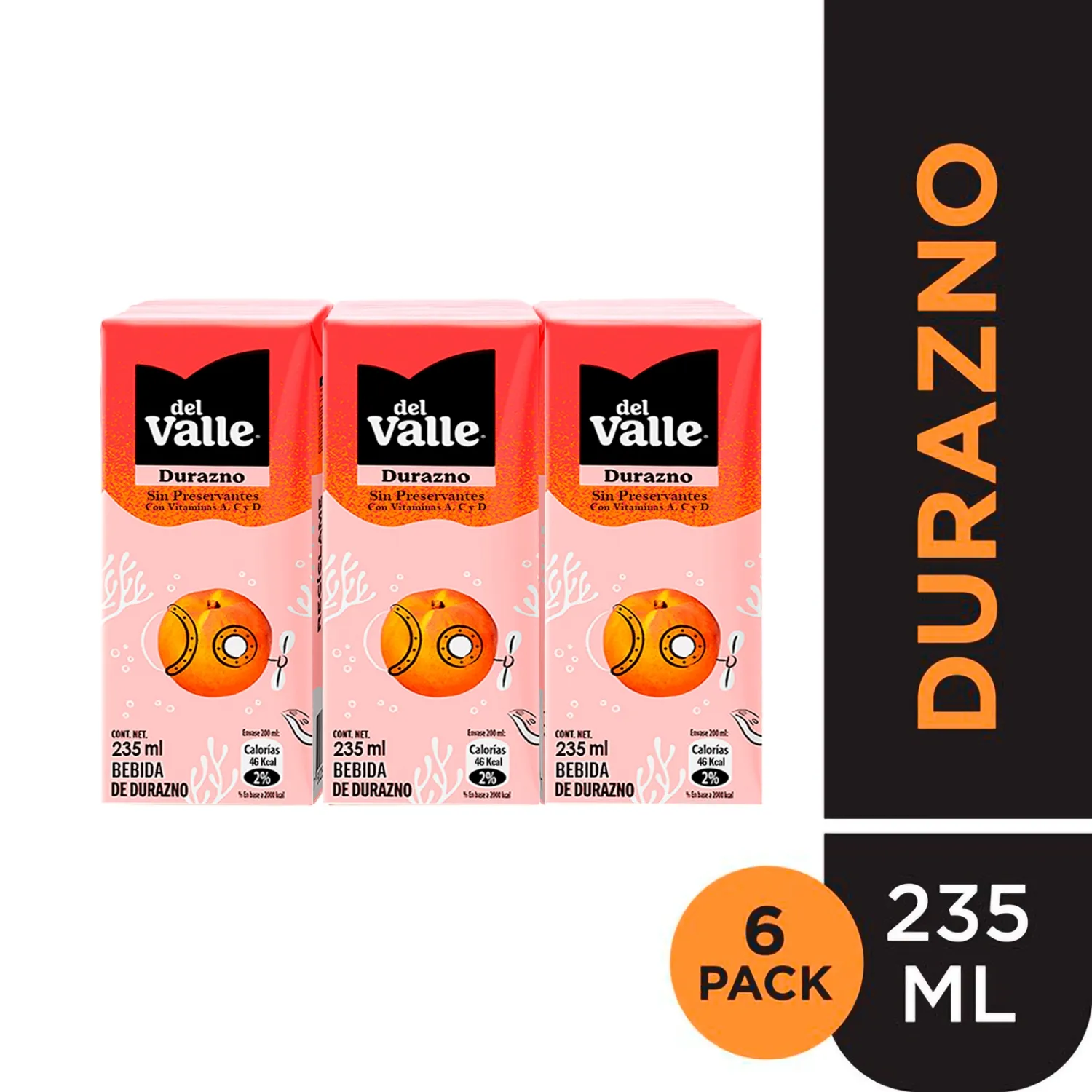 Bebida FRUGOS DEL VALLE Naranja x 235 ml